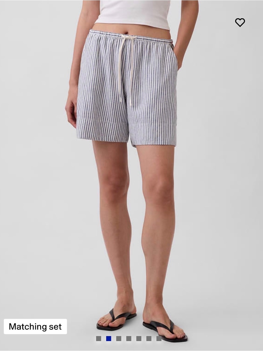 GAP Navy and White Striped Drawstring Bermudas